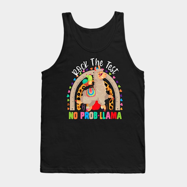 Rock The Test Don't Stress Just Do Your Best Llama Rainbow Tank Top by Kings Substance